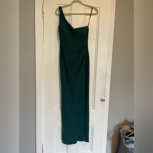 Green one shoulder Windsor wedding guest dress